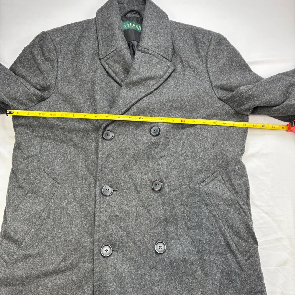Ralph Lauren Charcoal Double-Breasted Pea Coat